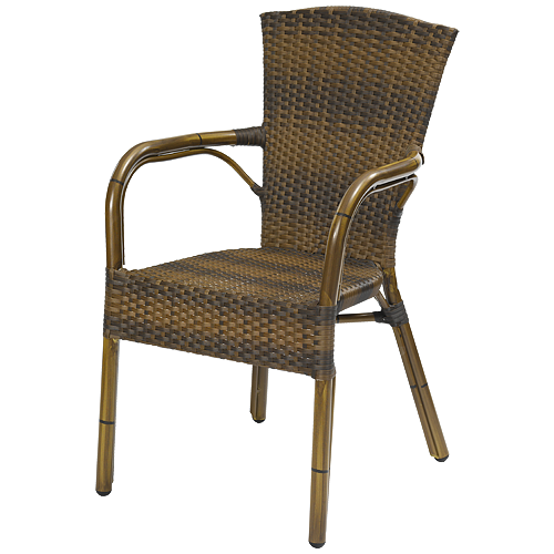 Spring de Luxe burned, karmstol med bambu-look