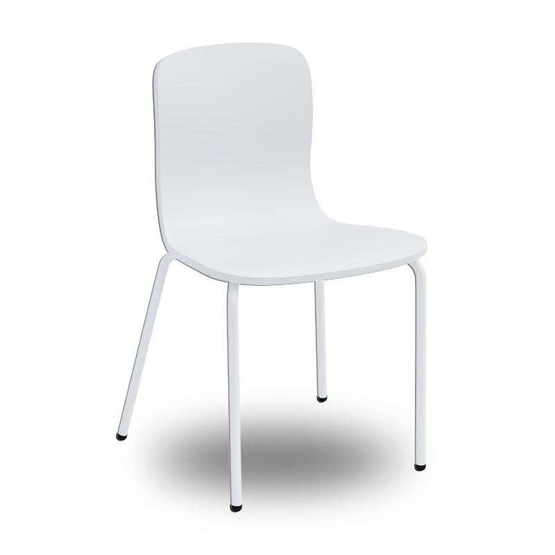 Stol Alcudia, vit sits, vitt stativ - 3