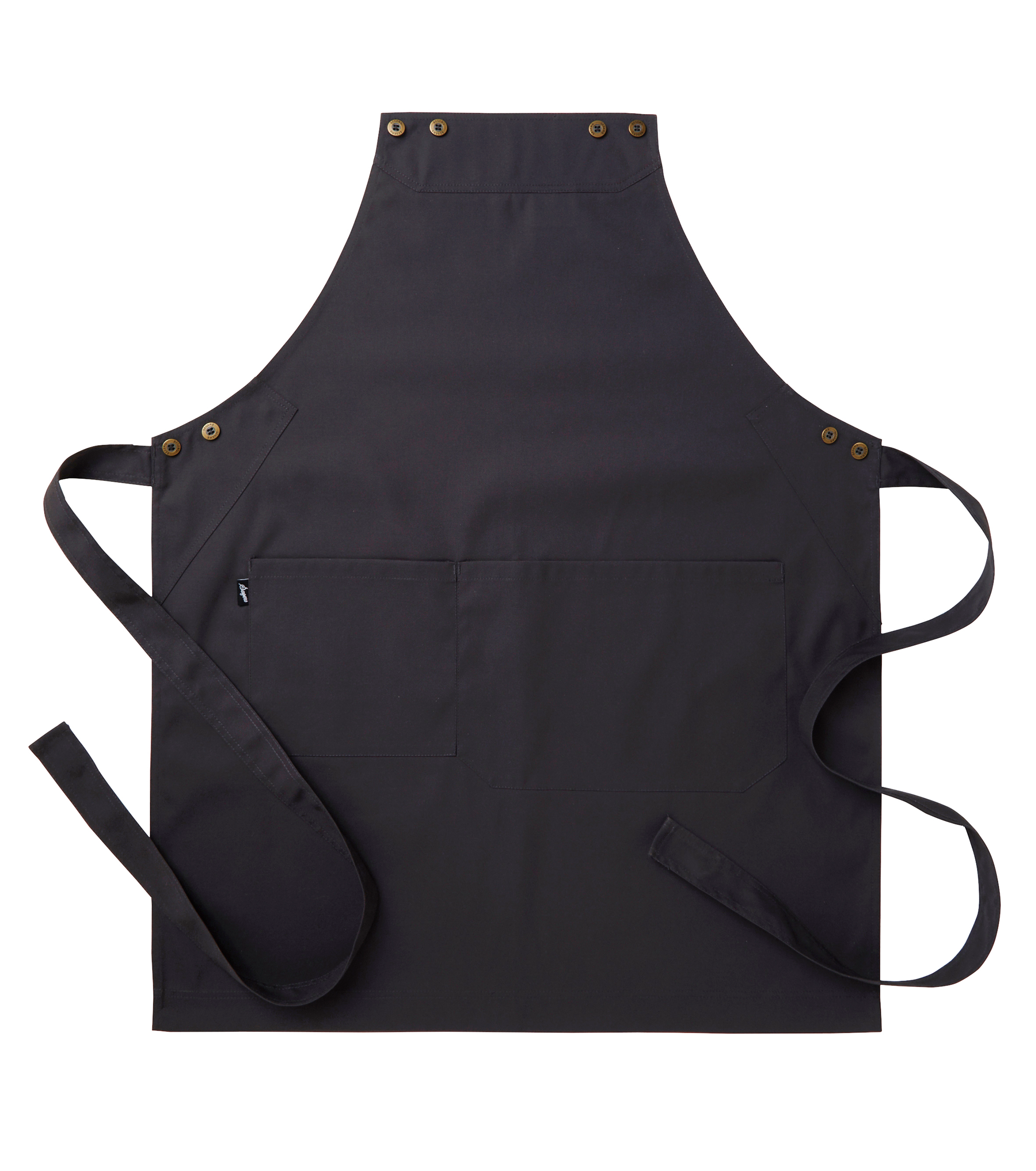 Bröstlappsförkläde ca 75 x90 cm, med dubbelficka Mörkgrå - 2