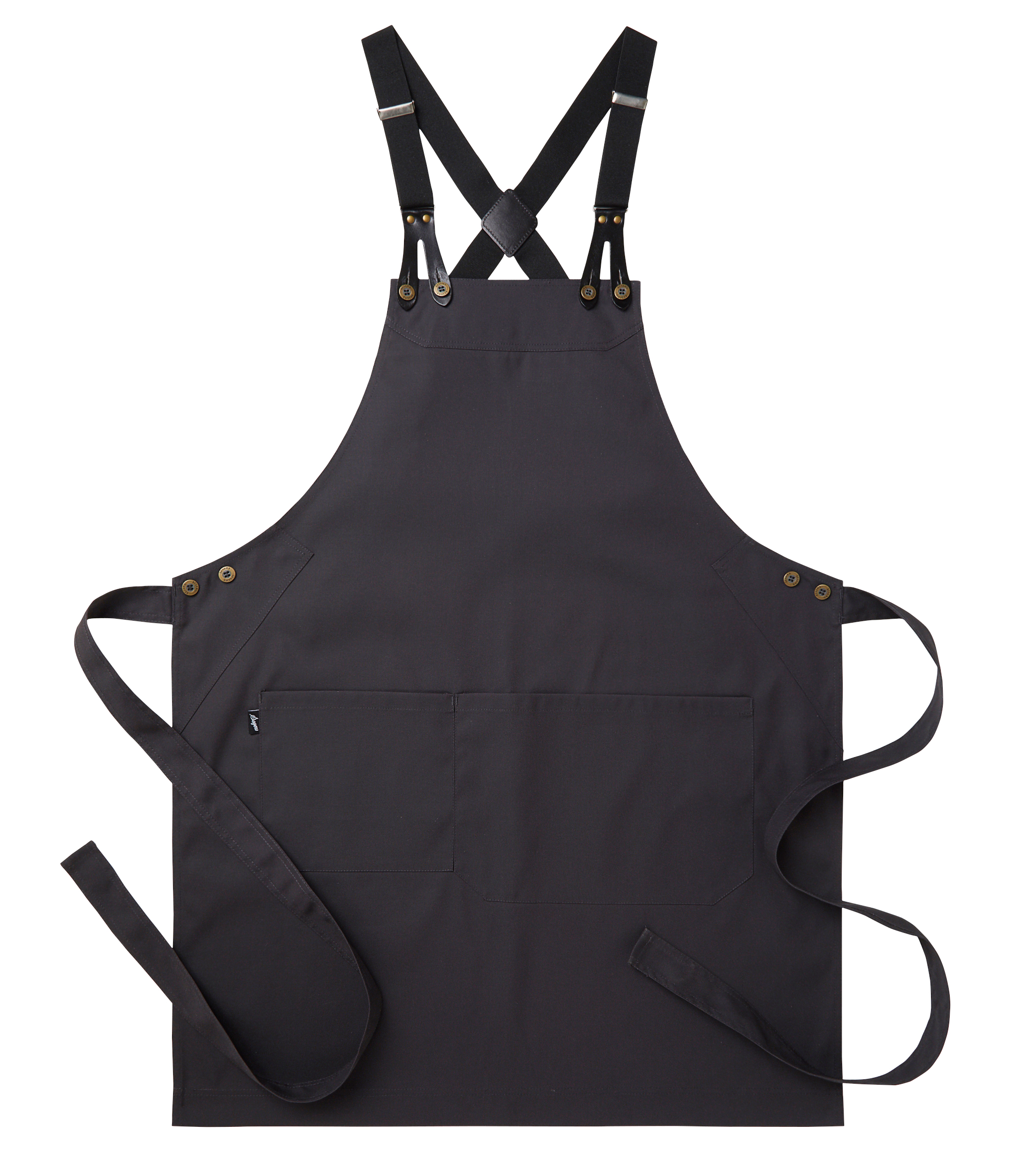 Bröstlappsförkläde ca 75 x90 cm, med dubbelficka Mörkgrå