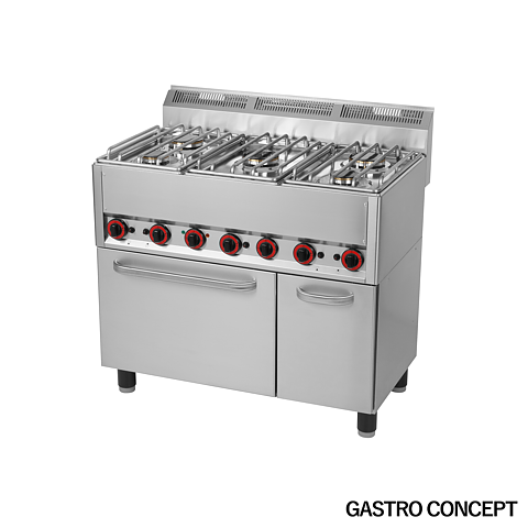 Gasspis, 5 brännare, 1 elektrisk ugn
