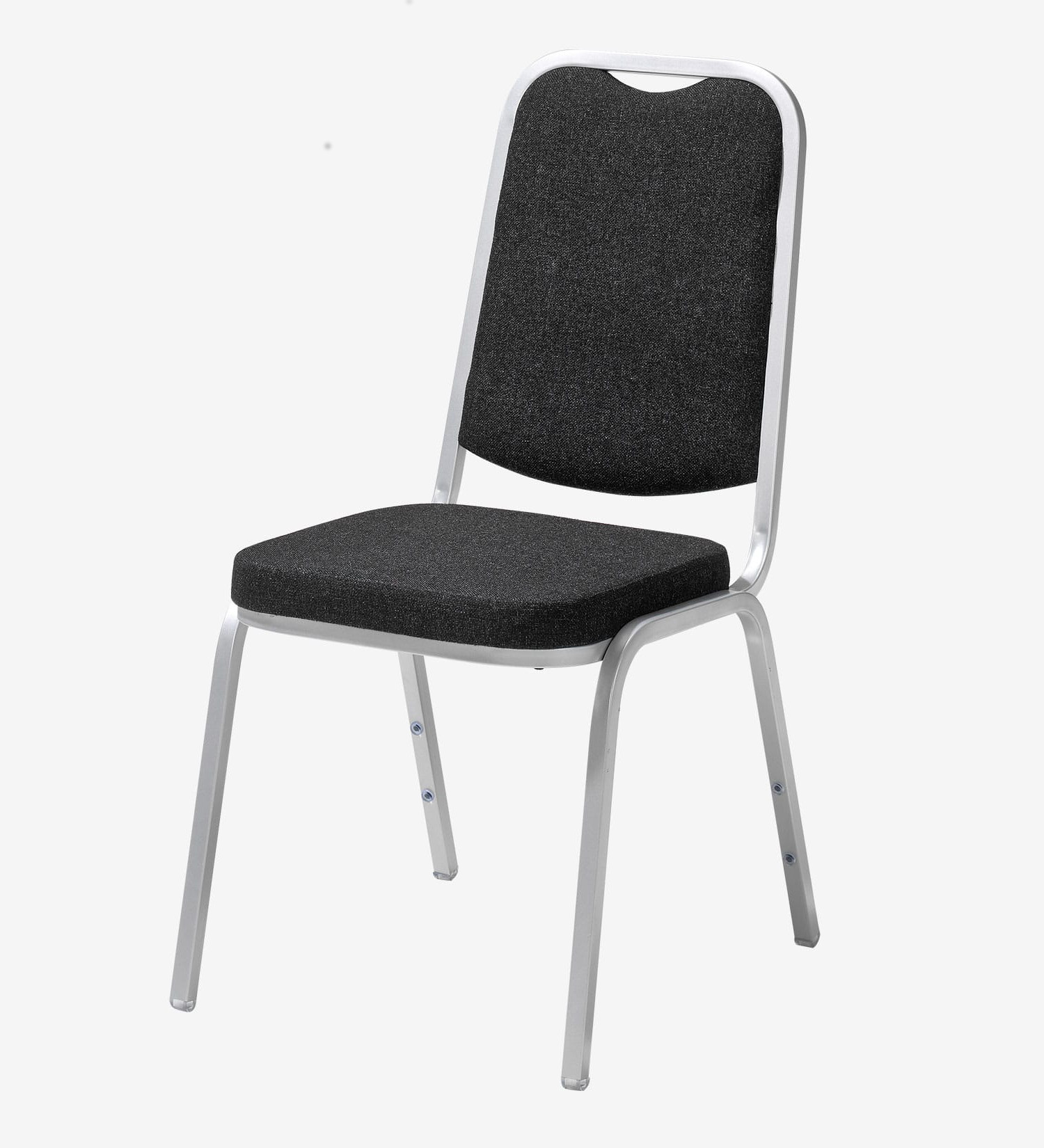 Konferensstol STYLE svart tyg / silvergrått stativ