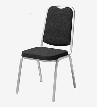 Konferensstol STYLE svart tyg / silvergrått stativ