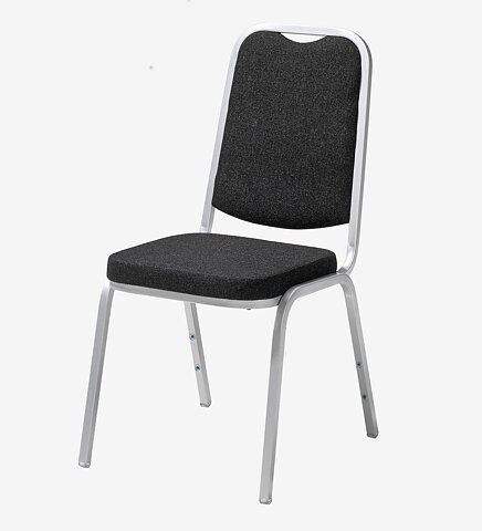 Konferensstol STYLE svart tyg / silvergrått stativ