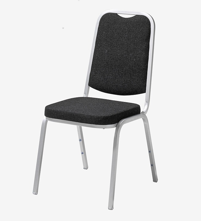 Konferensstol STYLE svart tyg / silvergrått stativ