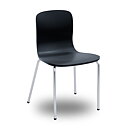 Stol Alcudia, svart sits, kromat stativ
