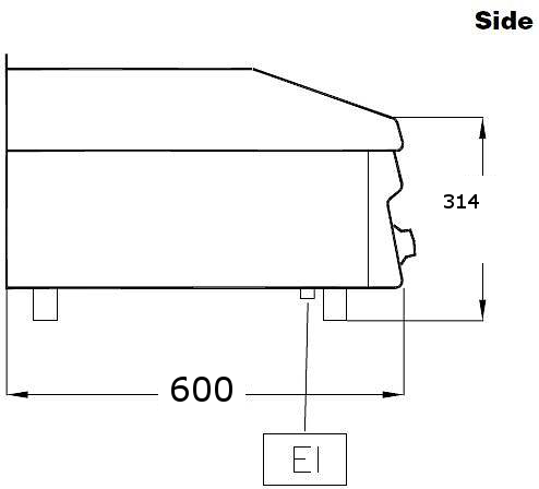 Vattengrill 1 zon, 3,3 kW, grillyta 29 × 43 cm - 2