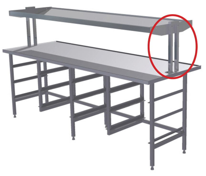 Sorteringshyllor, 2 stycken med bänkmontering över varandra, flera längder - 3