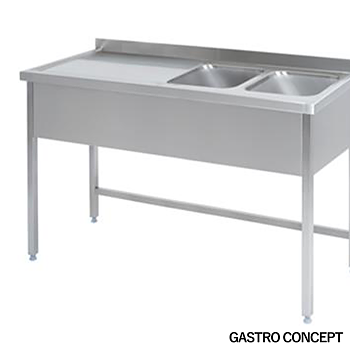 Diskbänk, dubbel - Djup 60 cm