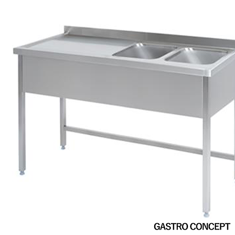 Diskbänk, dubbel - Djup 60 cm