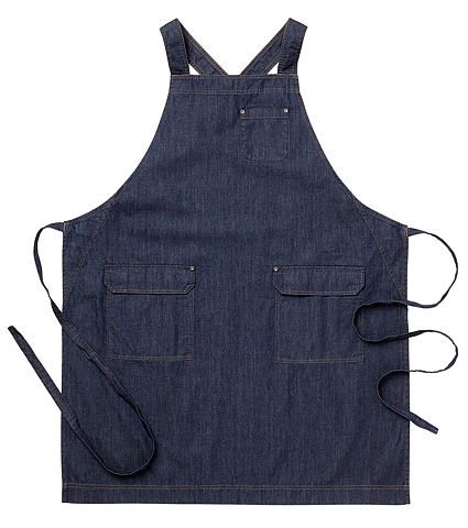 Bröstlappsförkläde ca 75 x90 cm,  bomullsdenim 