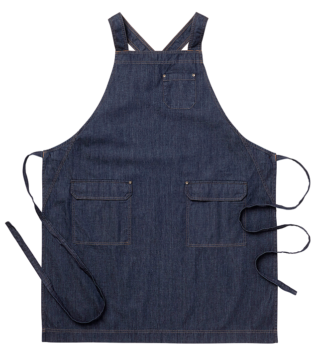 Bröstlappsförkläde ca 75 x90 cm,  bomullsdenim 