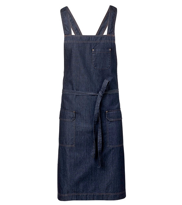 Bröstlappsförkläde ca 75 x90 cm,  bomullsdenim 