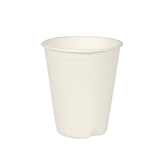 Bägare i sockerrör "pure" vit - 200 ml