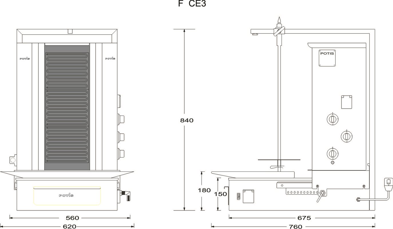 Kebabgrill F CE3 - 40 kg - 3