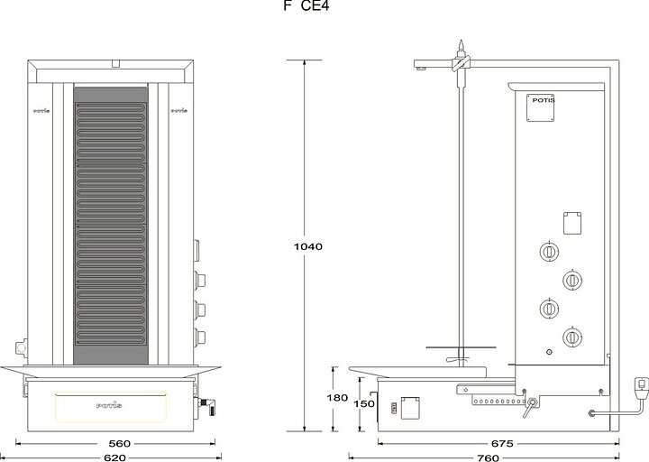 Kebabgrill F CE4 - 50 kg