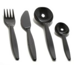 Plastsked matsked Svart - 2