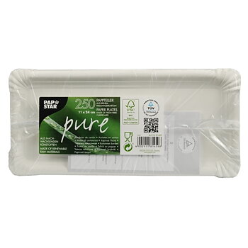 Papperstallrik "pure" Vit - 11x24 cm