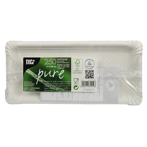Papperstallrik "pure" Vit - 11x24 cm