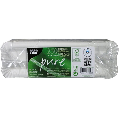 Papperstallrik "pure" Vit - 6,5x22 cm