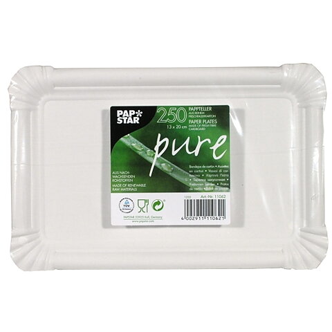 Papperstallrik "pure" Vit - 13x20 cm