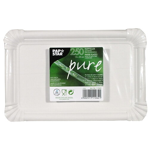 Papperstallrik "pure" Vit - 13x20 cm