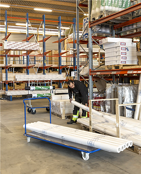 Stor plattformsvagn, 500 kg, nylonhjul