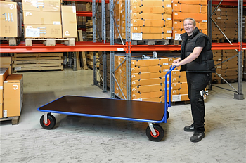 Stor plattformsvagn, 500 kg, luftgummihjul
