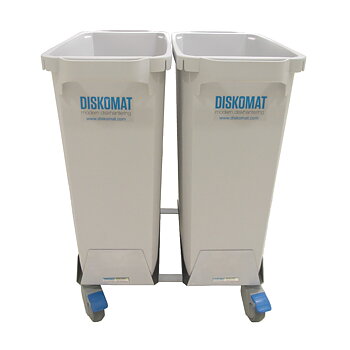 Avfallsvagn med kärl, 60 + 60 liter
