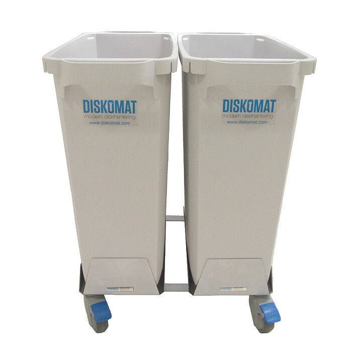 Avfallsvagn med kärl, 60 + 60 liter
