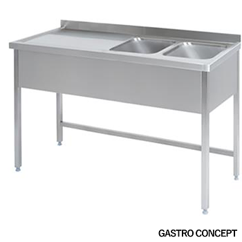 Diskbänk, dubbel - Djup 70 cm