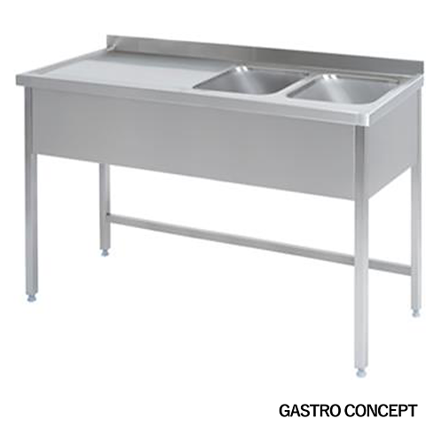 Diskbänk, dubbel - Djup 70 cm