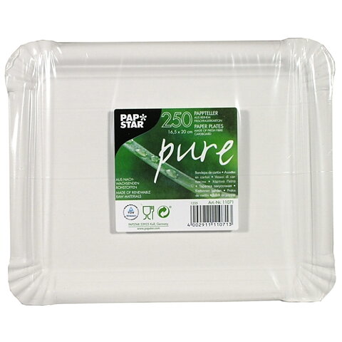 Papperstallrik "pure" Vit - 16,5x20 cm
