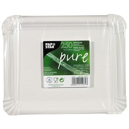 Papperstallrik "pure" Vit - 16,5x20 cm