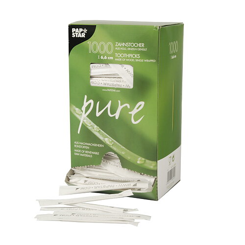 Tandpetare, trä "pure" rund 6,6 cm