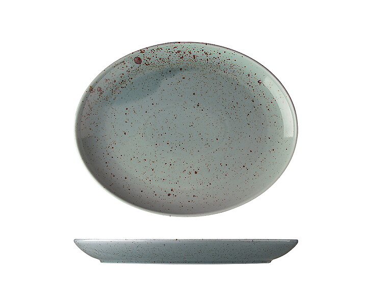 Tallrik Oval Mörkgrön Ø 28 cm