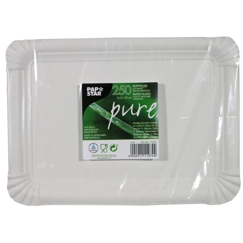 Papperstallrik "pure" Vit - 16,5x23 cm