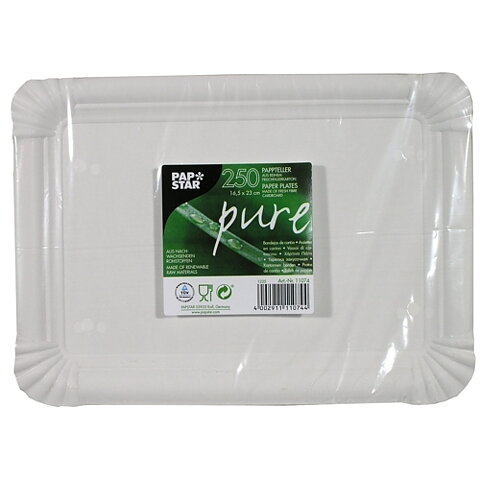 Papperstallrik "pure" Vit - 16,5x23 cm