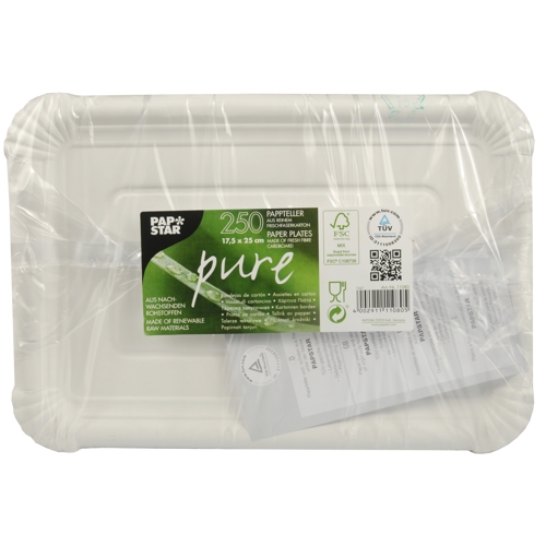 Papperstallrik "pure" Vit - 17,5x25 cm