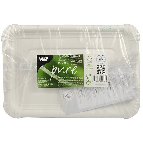 Papperstallrik "pure" Vit - 17,5x25 cm