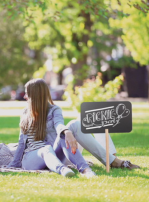 Griffelskylt på vässad stav, REKTANGEL