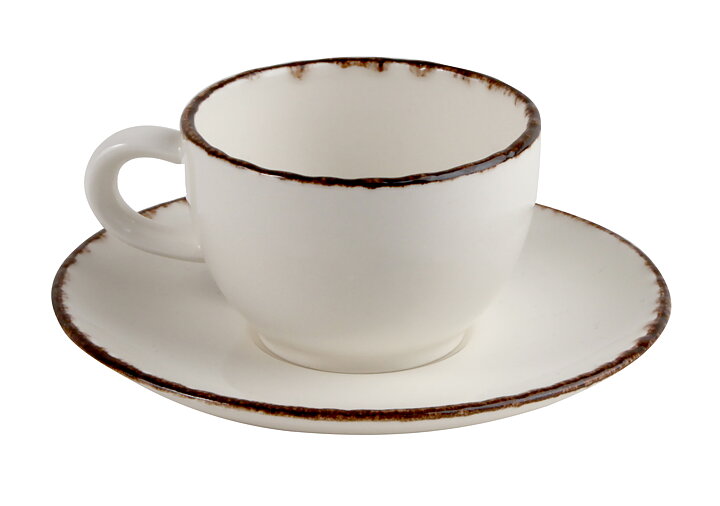 Espressokopp Fortuna Ivory, med/utan fat