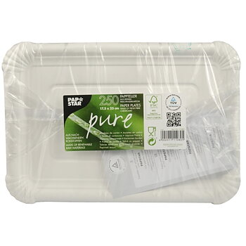 Papperstallrik "pure" Vit - 18x26 cm