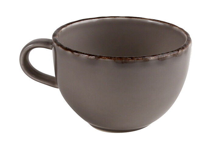Espressokopp Fortuna grå, med/utan fat 