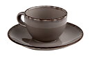 Espressokopp Fortuna grå, med/utan fat 