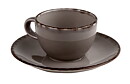 Espressokopp Fortuna grå, med/utan fat 