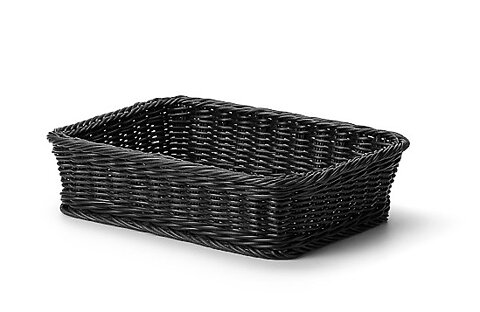 Korg, rektangulär, svart 26x27cm