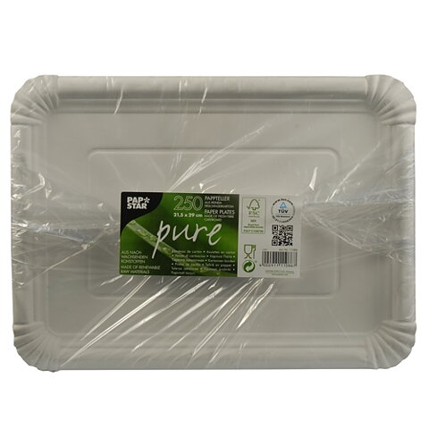 Papperstallrik "pure" Vit - 21,5x29 cm