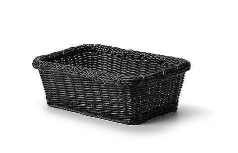 Korg, rektangulär, svart 37,5x28cm