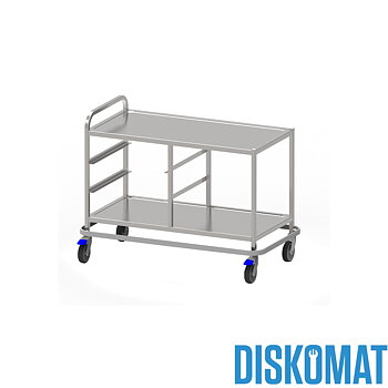 Kombinationsvagn, 2 plan, 50 cm diskkorgar